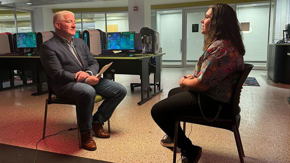 John King talks to Wayne State University student Summer Matkin in Detroit. - CNN