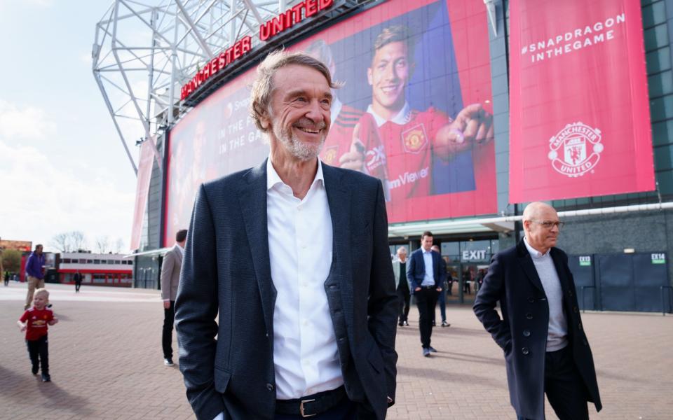 Sir Jim Ratcliffe outside Old Trafford