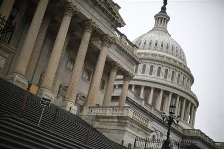 Steps used by members of Congress to enter the U.S. House of Representatives are empty at the U.S. Capitol in Washington October 7, 2013. REUTERS/Jason Reed