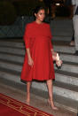 <p>The Duchess of Sussex kick-started her final overseas tour before giving birth in a caped Valentino gown – a sartorial tribute to the Moroccan flag. <em>[Photo: Getty]</em> </p>