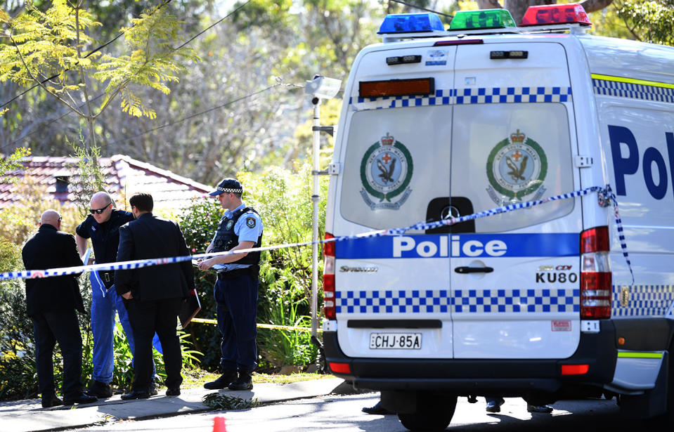 NSW Police and emergency services attend the scene of a shooting at West Pennant Hills, in Sydney’s northwest. Source: AAP