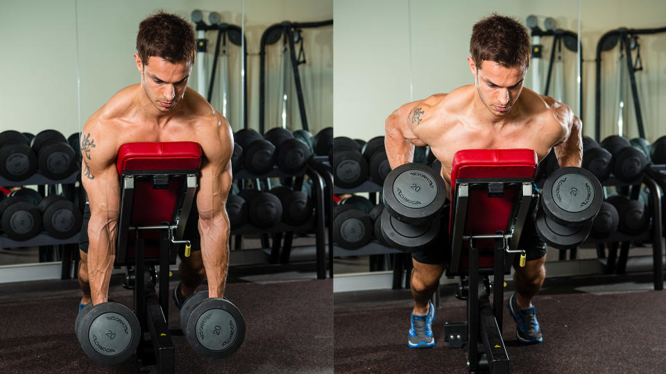 Prone dumbbell row