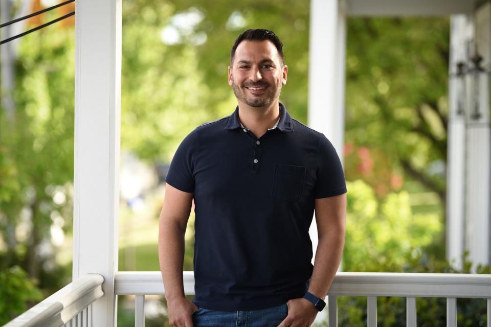 Peter Yacobellis, Montclair Councilor at Large and Founder of OutMontclair gay rights group at his home in Montclair.