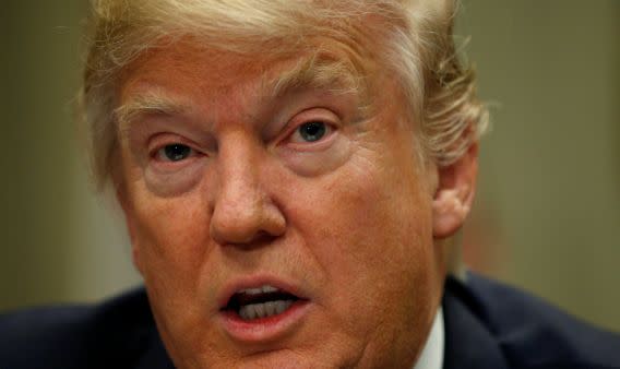 President Trump during a meeting with county sheriffs at the White House on Tuesday, Feb. 7. (Photo: Kevin Lamarque/Reuters)