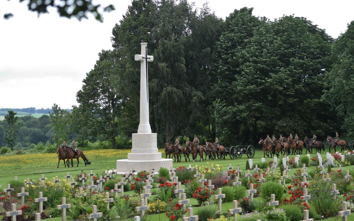 Commonwealth War Graves can have a cross or star of David. Image is of the First World War centenary commemorative event at the Commonwealth War Graves Commission’s Thiepval Memorial to the Missing - Geoff Pugh