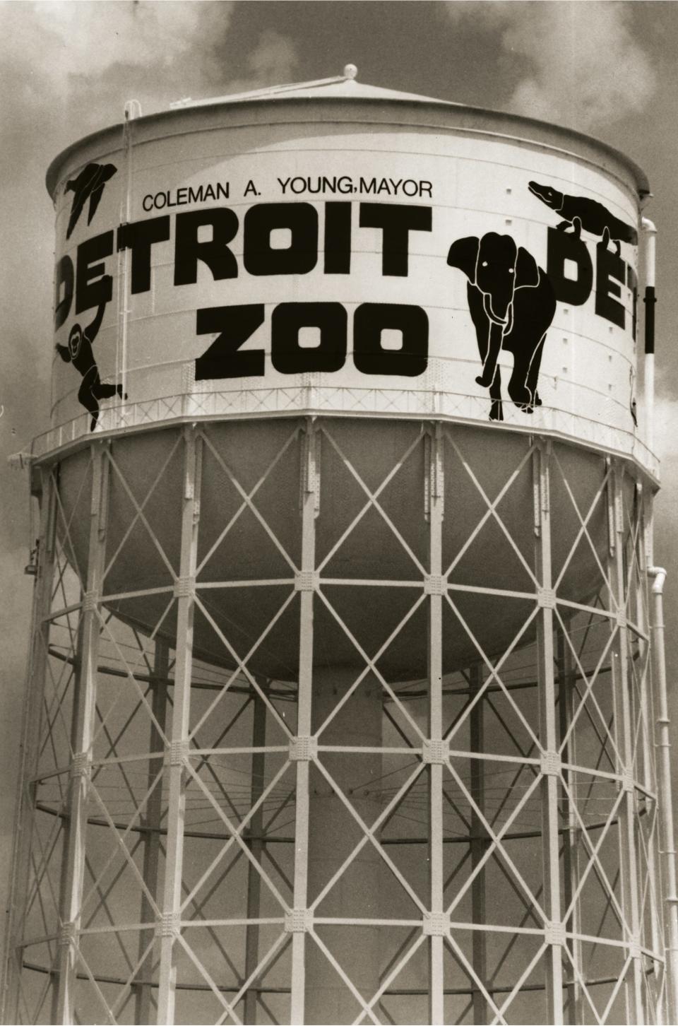 The water tower near the Detroit Zoo in 1986.