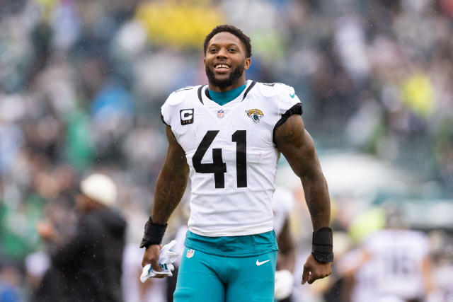 January 7, 2023: Jacksonville Jaguars linebacker Travon Walker (44) during  a game against the Tennessee Titans in Jacksonville, FL. Romeo T  Guzman/CSM/Sipa USA.(Credit Image: © Romeo Guzman/Cal Sport Media/Sipa USA  Stock Photo 