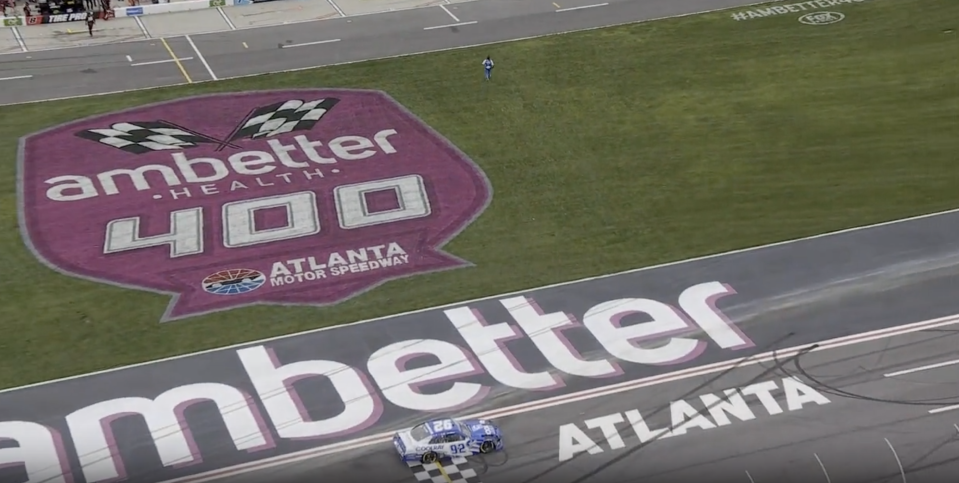 Josh Williams was unhappy with NASCAR's directive during Saturday's Xfinity Series race at Atlanta. (Via Fox Sports 1)