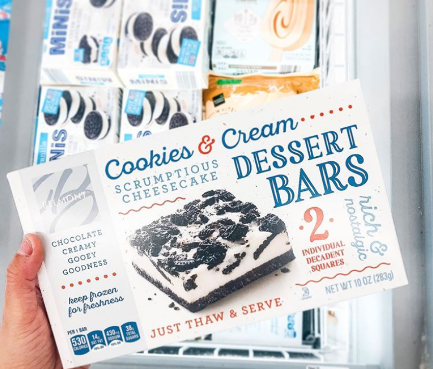 <p>Cookies and cream <em>and</em> cheesecake? Aldi is basically a genius matchmaker for desserts. Creamy, crunchy, chocolatey-ness that comes on demand when you thaw and serve (to yourself, of course) means it's no surprise that this frozen dessert has quickly garnered a devoted fan base. </p>