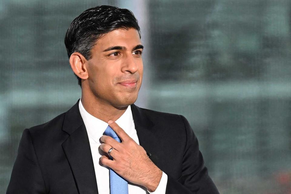 Rishi Sunak is thought to have been writing his speech for months (BBC/AFP/Getty)