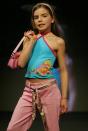 <p>On the runway, there were going-out tops for pre-teens, ribbons worn as belts and pink handbags giving off some Paris Hilton vibes. </p>