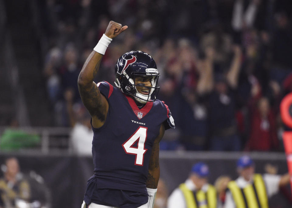 Deshaun Watson led the Texans to a big AFC South win over the Titans. (AP)