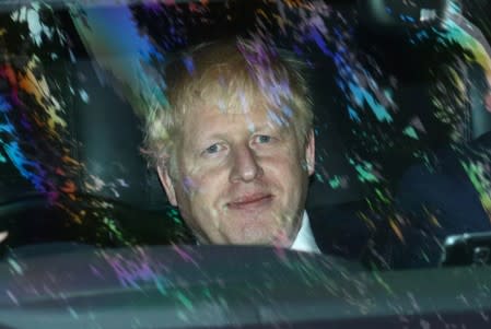 PM hopeful Boris Johnson leaves a local radio station in central London