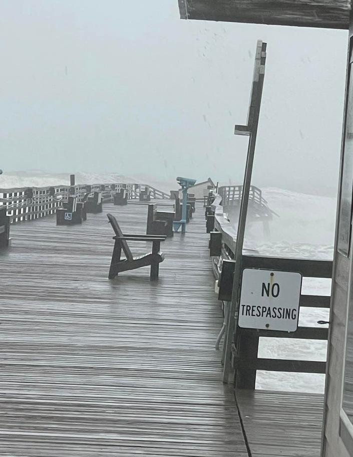 Tropical Storm Ian significantly damaged the Flagler Pier Thursday, Sept. 29, 2022.