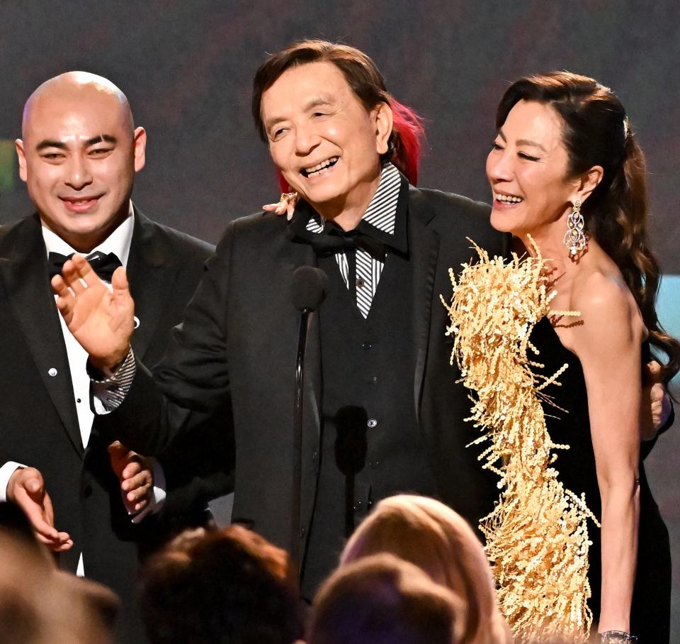 James Hong accepts the award for Ensemble Cast in a Motion Picture for Everything Everywhere All At Once