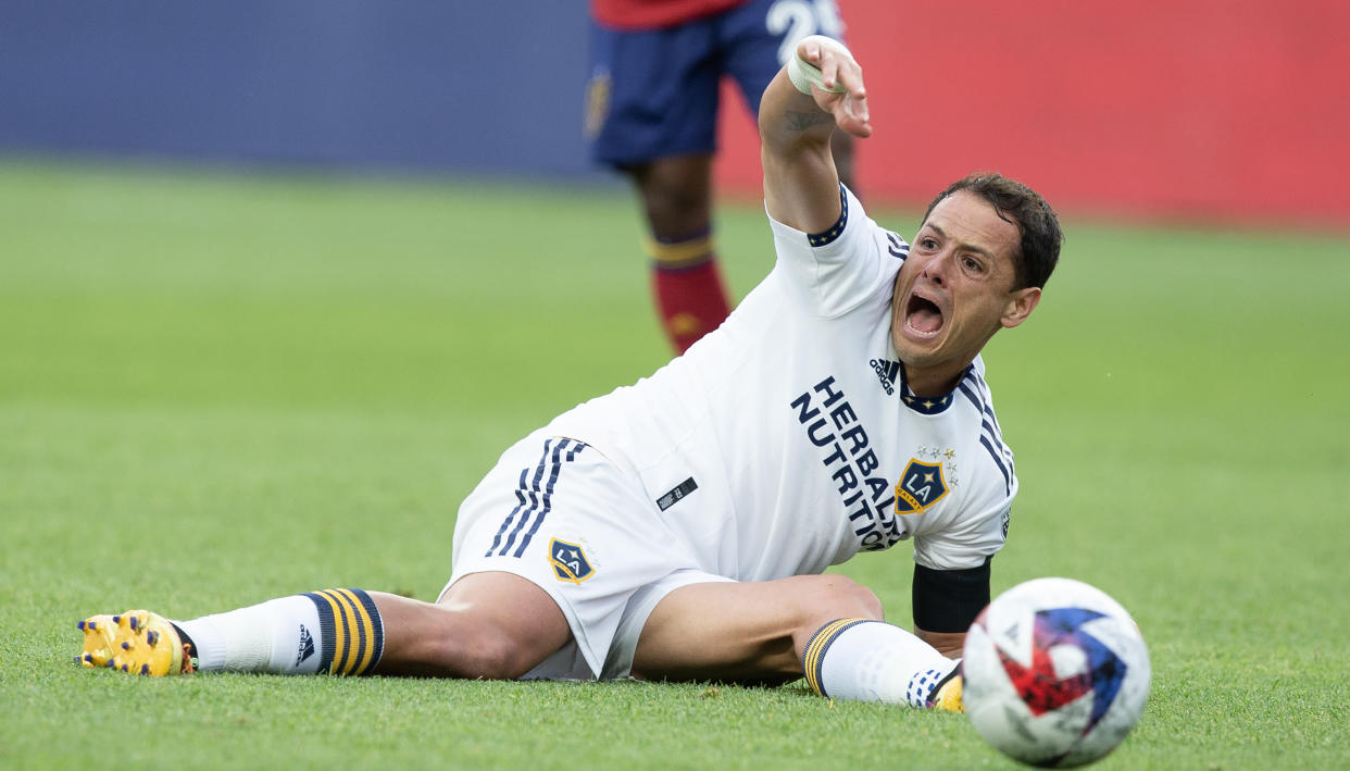 Chicharito Hernández en un partido de la MLS entre LA Galaxy y Real Salt Lake, el pasado 7 de junio. (Chris Gardner/Getty Images)