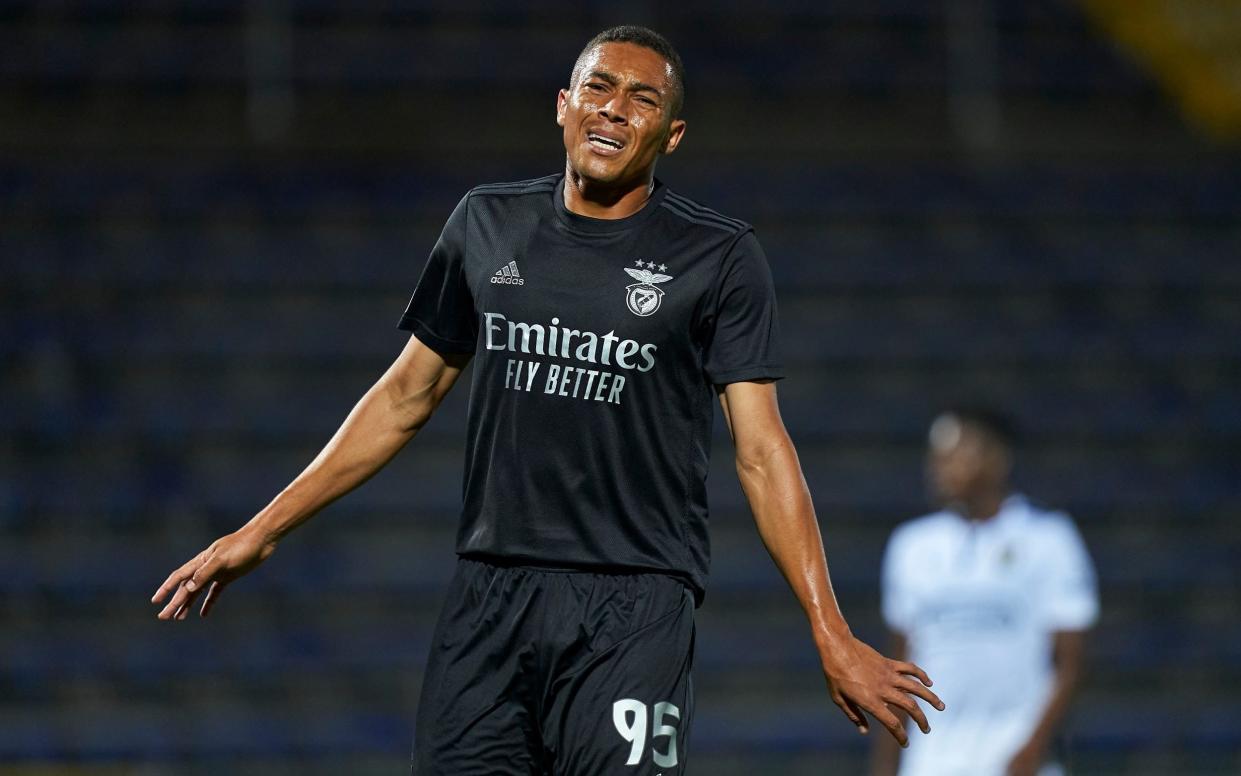 Carlos Vinicius of SL Benfica reacts during the Liga NOS match between FC Famalicao and SL Benfica - Getty Images