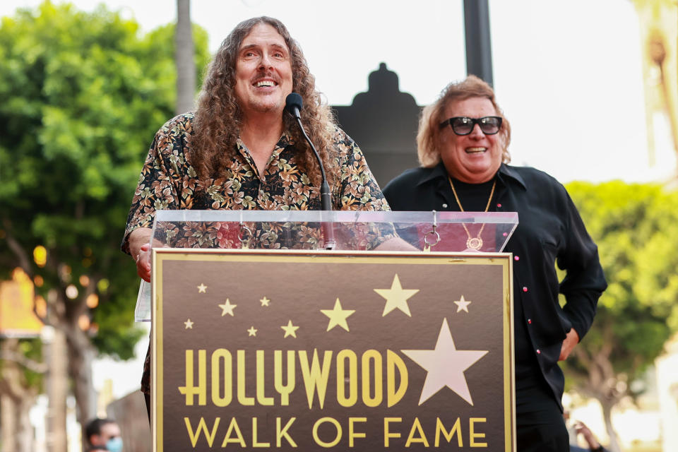 <p>Weird Al Yankovic speaks on behalf of Don McLean as McLean is honored with a star on the Hollywood Walk of Fame on Aug. 16 in Hollywood.</p>