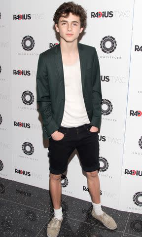 <p>Mike Pont/FilmMagic</p> Timothee Chalamet attends the "Snowpiercer" premiere at The Museum of Modern Art on June 24, 2014 in New York City.