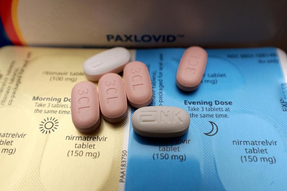 PHOTO: In this photo illustration, Pfizer's Paxlovid is displayed on July 07, 2022 in Pembroke Pines, Fla. (Joe Raedle/Getty Images, FILE)