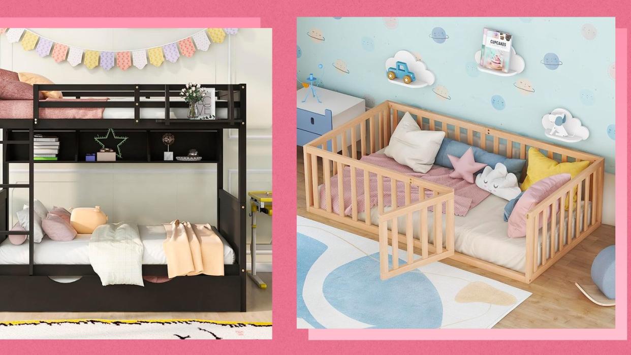 harper and bright designs full bunk bed, harper and bright designs twin size floor bed