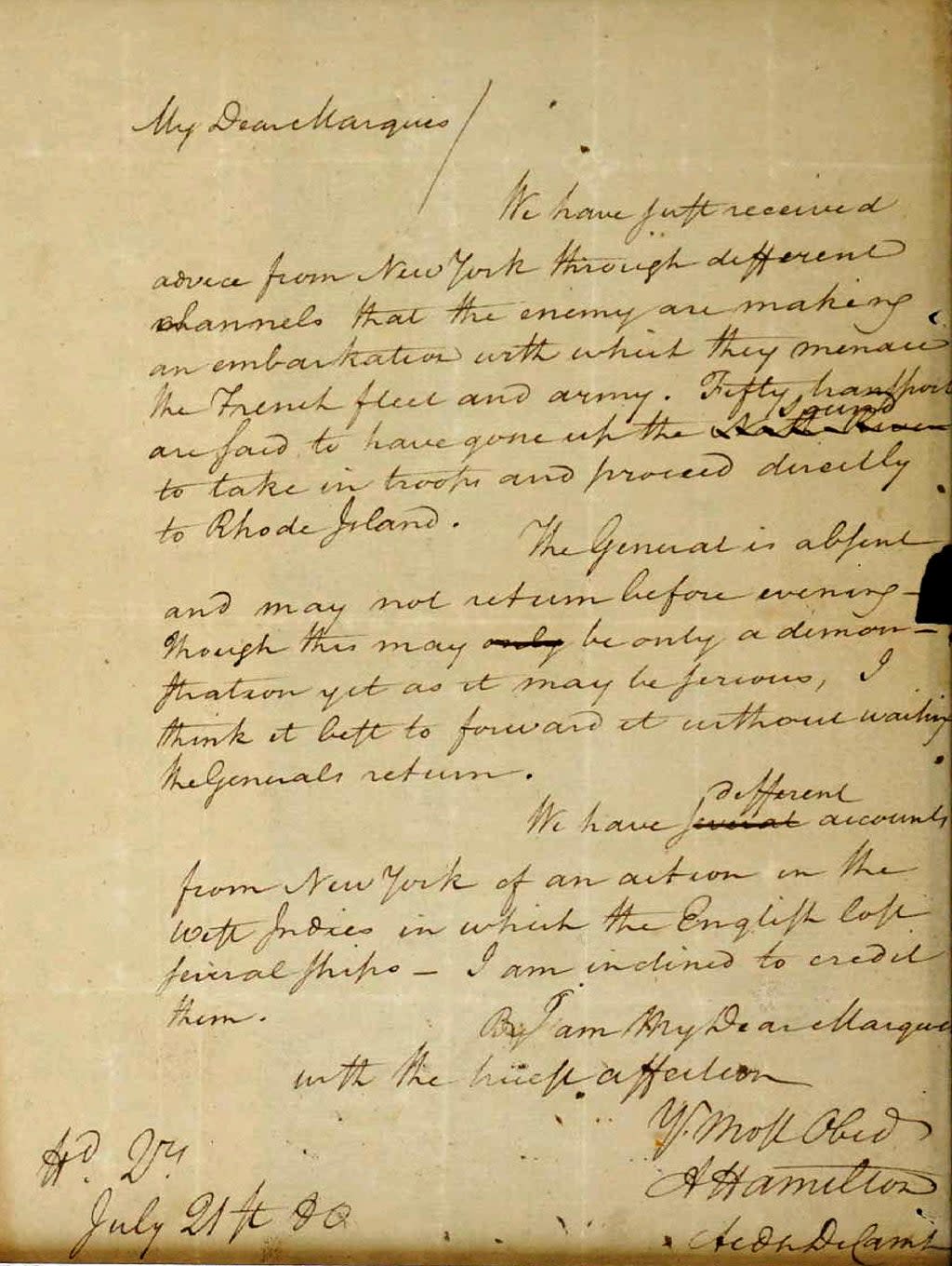 Alexander Hamilton Letter (U.S. Attorney's Office)