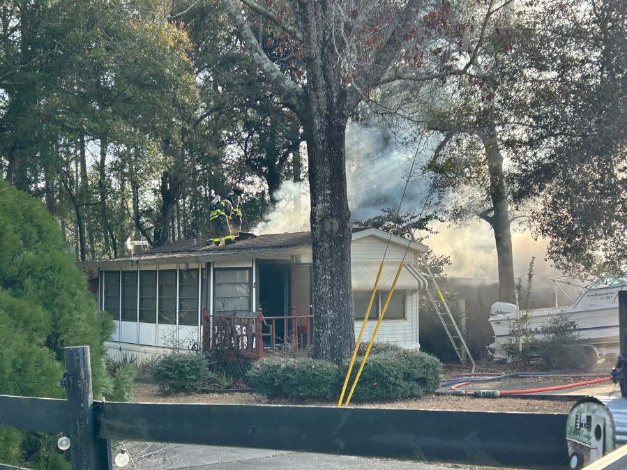 Brush fire in Lillian, Alabama