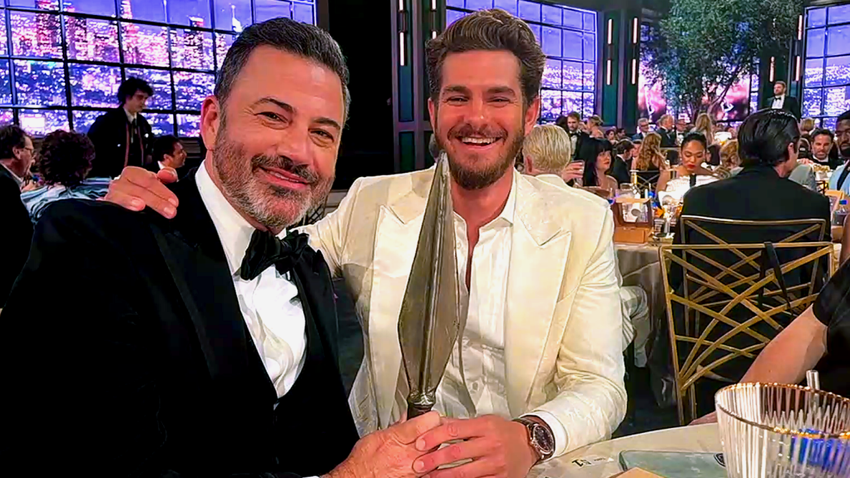 Jimmy Kimmel and Andrew Garfield