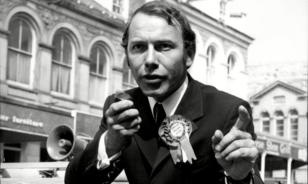 Ednyfed Hudson Davies campaigning in Conwy, north Wales.