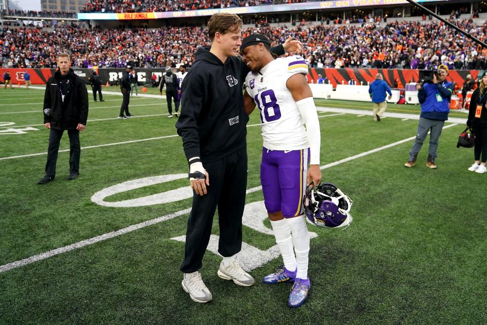 Former LSU teammates Joe Burrow of the Bengals and Justin Jefferson of the Vikings