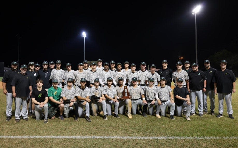 The Pensacola Catholic baseball team captured its 25th district title in program history after topping North Bay Haven Academy in the District 1-3A championship game on Thursday, May 2, 2024, in Marianna.