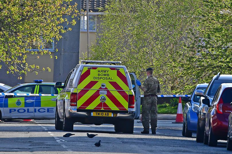 The army bomb squad at the scene