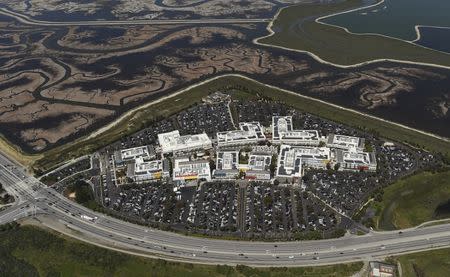 The Facebook campus is shown in this aerial photo in Menlo Park, California April 6, 2016. REUTERS/Noah Berger/Files