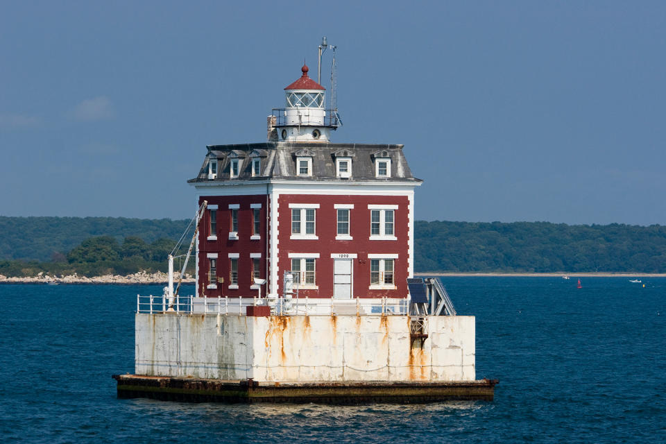 "New London Ledge Lighthouse, Connecticut. Viewed from boat."