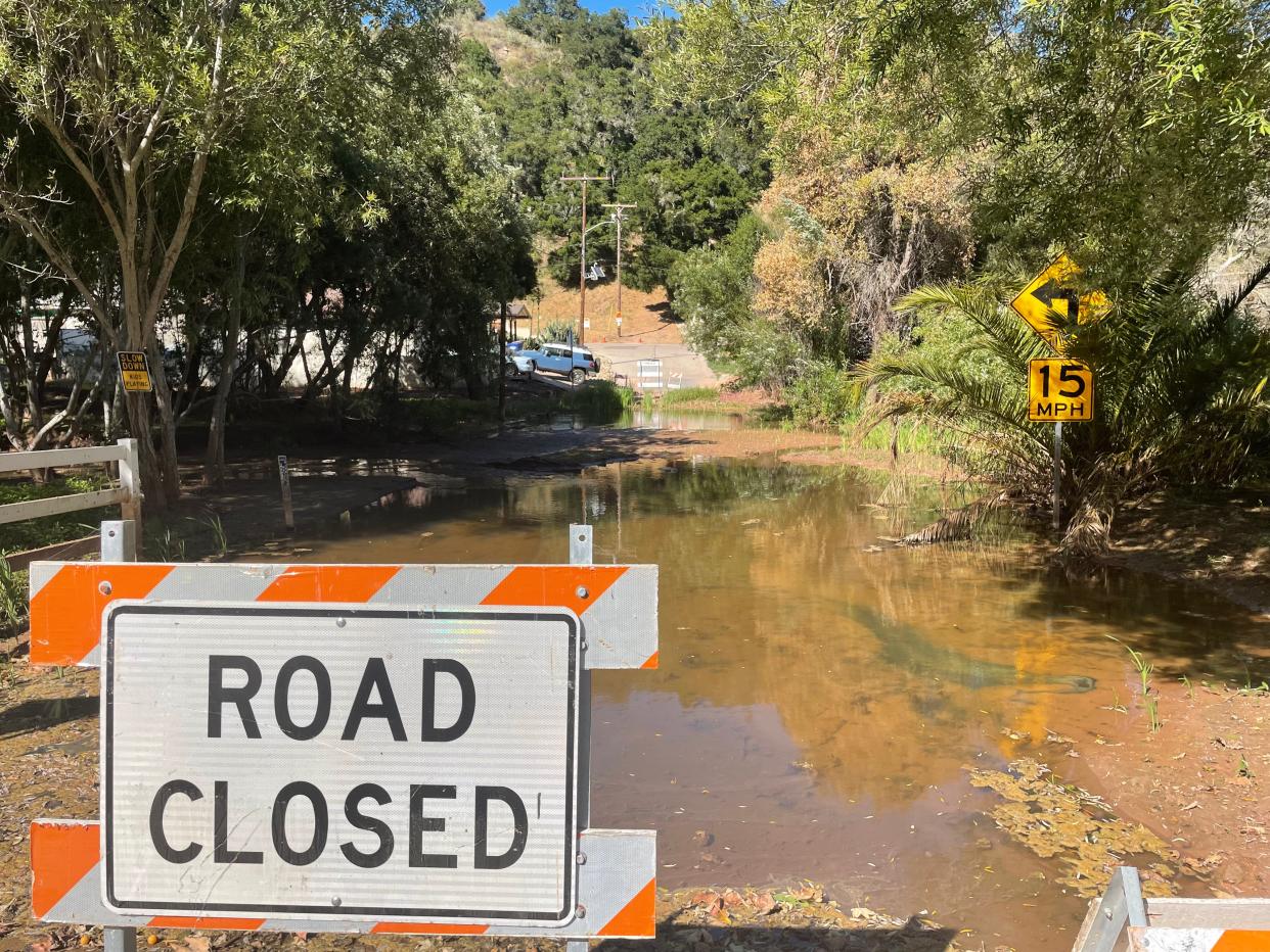 This photo taken in July shows the spot where Camp Chaffee Road crosses Coyote Creek. It has remained flooded since January storms.