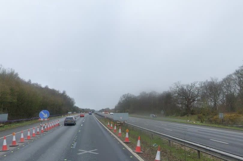 The M20 London-bound at Junction 9