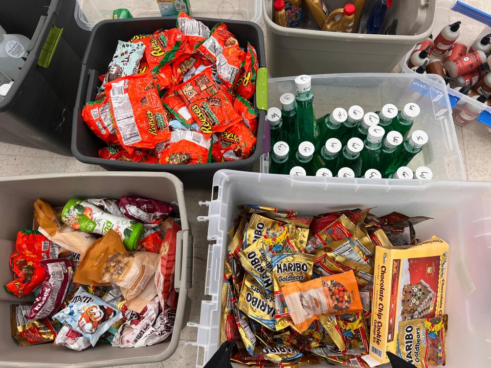 bins of candy and mouth wash at crazy hot deals