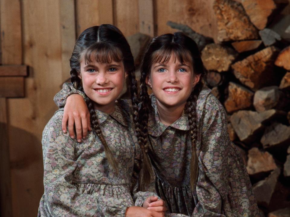 Lindsay and Sidney Greenbush as Carrie Ingalls in Little House on the Prairie.