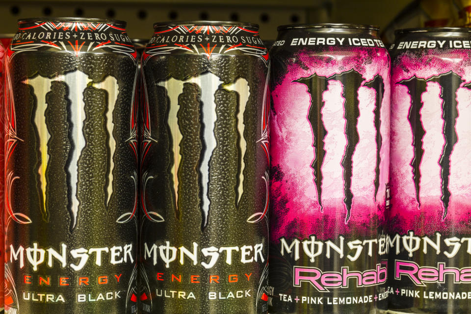 Indianapolis, US - August 10, 2016: Monster Beverage Display. Monster Corporation manufactures energy drinks including Monster Energy III
