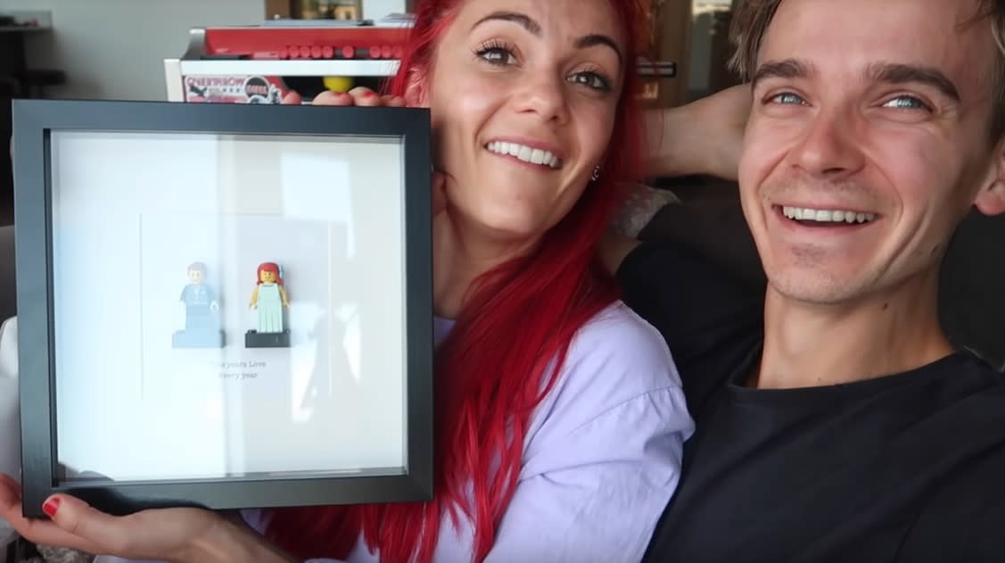 Joe Sugg asked girlfriend Dianne Buswell to move in with him, by presenting her with Lego representations of their 'Strictly Come Dancing' selves (YouTube)