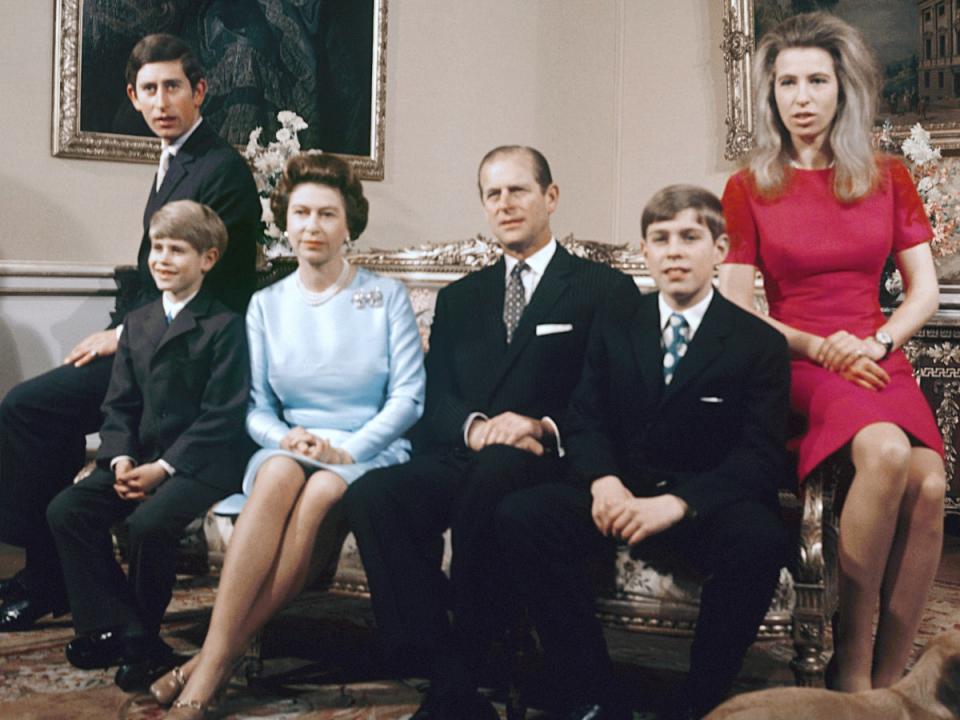 The Queen’s family at Buckingham Palace in 1972 (PA)