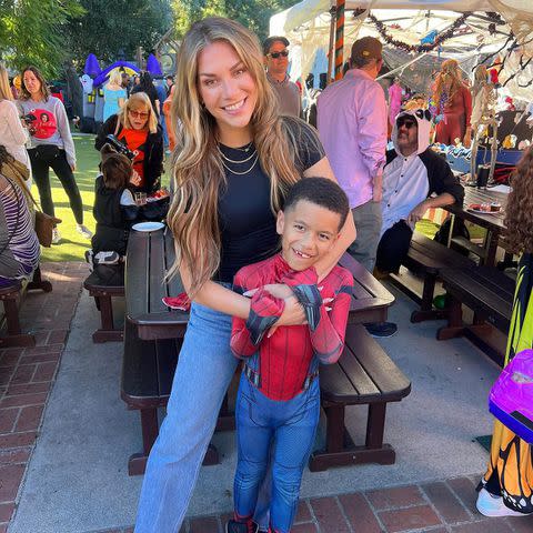 <p>Allison Holker/Instagram</p> Allison Holker and son Maddox on Halloween