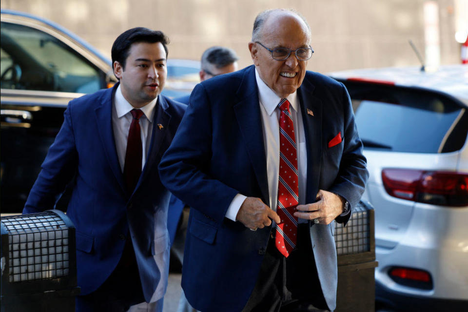 Former Trump lawyer Rudy Giuliani arrives at court on Dec. 14, 2023 in Washington, D.C.  / Credit: Anna Moneymaker / Getty Images