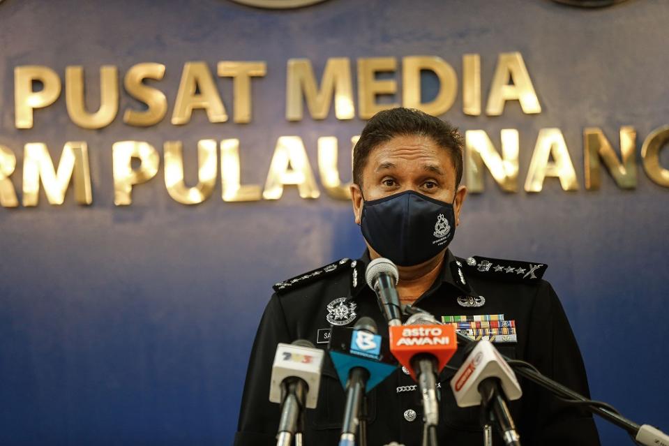 Penang CPO Datuk Sahabudin Abd Manan speaks during a press conference in George Town on January 25, 2021. — Picture by Sayuti Zainudin