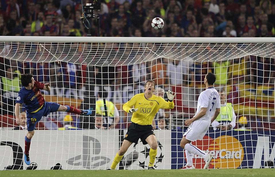 Lionel Messi's header sealed a Champions League final win over Manchester United (FILIPPO MONTEFORTE/AFP/Getty Images)