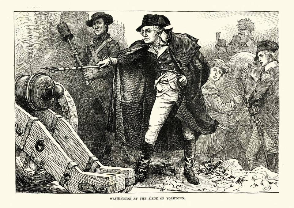 american revolutionary war, george washington at the siege of yorktown