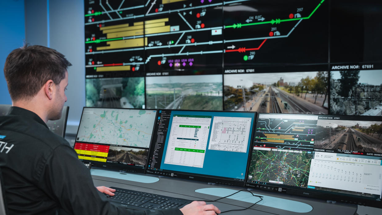  A man in a control room using Datapath solutions.  