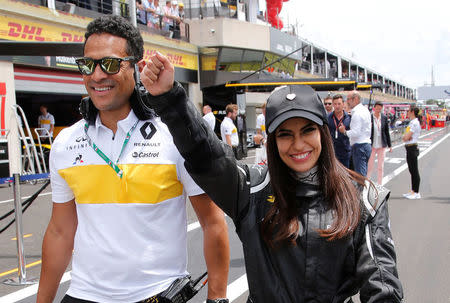 Formula One F1 - French Grand Prix - Circuit Paul Ricard, Le Castellet, France - June 24, 2018 Aseel Al-Hamad of Saudia Arabia poses after driving a Lotus Renault E20 Formula One car during a parade before the race REUTERS/Jean-Paul Pelissier