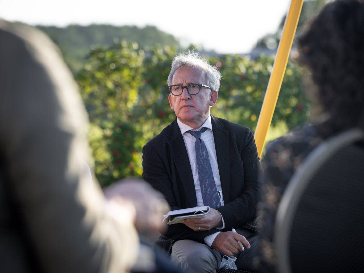 Dr. Kevin Orrell listens during a roundtable discussion with health-care professionals from around Nova Scotia earlier this year. Orrell is the CEO of the newly formed Office of Health Care Professionals Recruitment in Nova Scotia. (Robert Short/CBC - image credit)