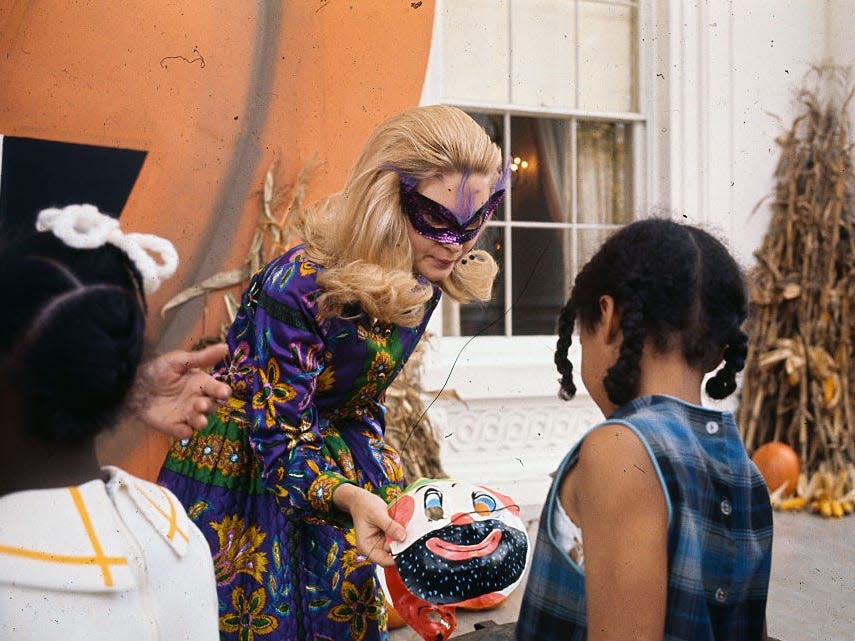 Tricia Nixon in a Halloween costume in 1969